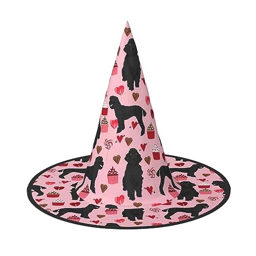 dkkuvt Rosa Pudel Hunde Druck Karneval Halloween Hexenhut Kostüm Hut für Partys Maskeraden für Damen Herren dkkuvt Rosa Pudel Hunde Druck Karneval Halloween Hexenhut Kostüm Hut für Partys Maskeraden für Damen Herren von dkkuvt