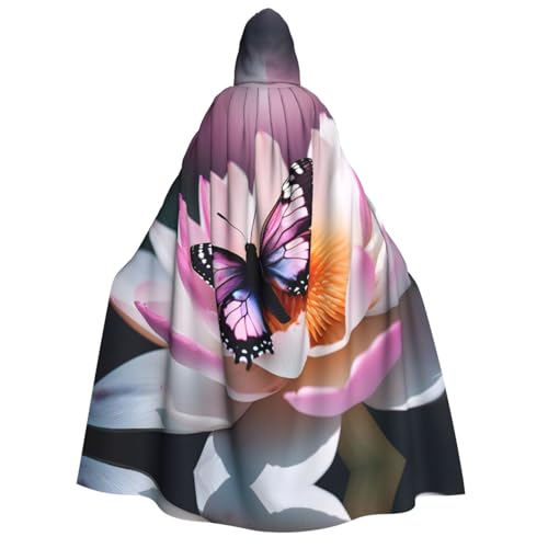 dkkuvt Rosa Schmetterlings-Druck, geeignet für Männer und Frauen, Halloween-Kostüm, Kapuzenumhang, Umhang für Erwachsene, Umhang dkkuvt Rosa Schmetterlings-Druck, geeignet für Männer und Frauen, Halloween-Kostüm, Kapuzenumhang, Umhang für Erwachsene, Umhang von dkkuvt