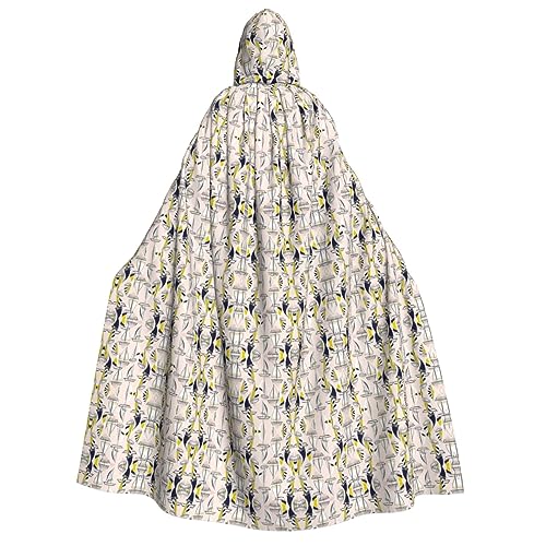 dkkuvt Rosafarbener Skizzen-Segel-Druck, Halloween, Eleganz, Kapuzenumhang, Uni, Umhang für Cosplay, Karneval, Partys, Kostüme von dkkuvt