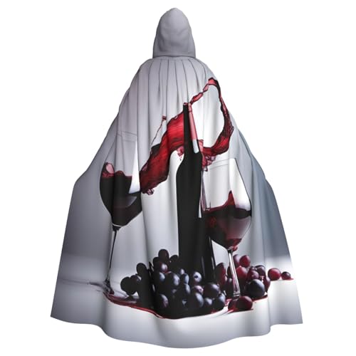 dkkuvt Rotwein-Aufdruck, Halloween-Umhang, dramatisches Kostümzubehör für Männer und Frauen, für Maskeraden dkkuvt Rotwein-Aufdruck, Halloween-Umhang, dramatisches Kostümzubehör für Männer und Frauen, für Maskeraden von dkkuvt