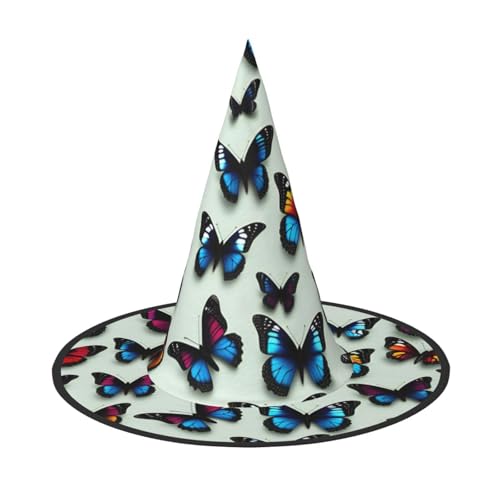 dkkuvt Schmetterling und Cello-Druck, Karneval, Halloween, Hexenhut, Kostüm, Hut für Partys, Maskeraden für Damen und Herren dkkuvt Schmetterling und Cello-Druck, Karneval, Halloween, Hexenhut, Kostüm, Hut für Partys, Maskeraden für Damen und Herren von dkkuvt