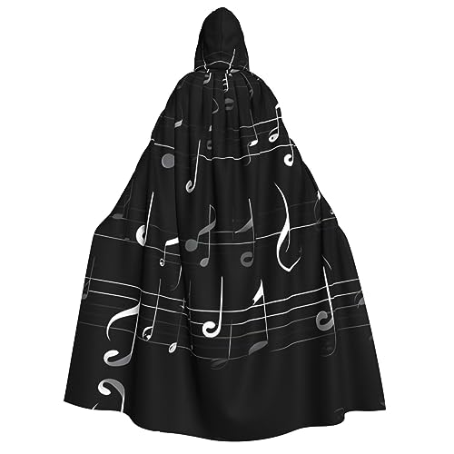 dkkuvt Schwarzer Musiknoten-Druck, geeignet für Männer und Frauen, Halloween-Kostüm, Kapuzenumhang, Umhang für Erwachsene, Umhang dkkuvt Schwarzer Musiknoten-Druck, geeignet für Männer und Frauen, Halloween-Kostüm, Kapuzenumhang, Umhang für Erwachsene, Umhang von dkkuvt
