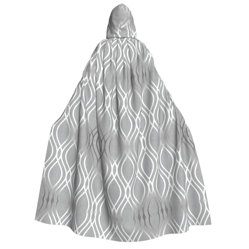 dkkuvt Silberfarbener geometrischer Figuren-Druck, Halloween, Eleganz, Kapuzenumhang, Uni, Umhang für Cosplay, Karneval, Partys, Kostüme dkkuvt Silberfarbener geometrischer Figuren-Druck, Halloween, Eleganz, Kapuzenumhang, Uni, Umhang für Cosplay, Karneval, Partys, Kostüme von dkkuvt