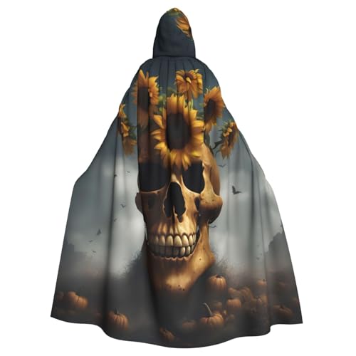 dkkuvt Sonnenblumen-Halloween-Totenkopf-Druck, Erwachsenen-Halloween-Umhang, dramatisches Kostümzubehör für Männer und Frauen, für Maskeraden dkkuvt Sonnenblumen-Halloween-Totenkopf-Druck, Erwachsenen-Halloween-Umhang, dramatisches Kostümzubehör für Männer und Frauen, für Maskeraden von dkkuvt