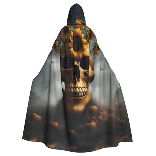 dkkuvt Sonnenblumen-Halloween-Totenkopf-Druck, Erwachsenen-Halloween-Umhang, dramatisches Kostümzubehör für Männer und Frauen, für Maskeraden dkkuvt Sonnenblumen-Halloween-Totenkopf-Druck, Erwachsenen-Halloween-Umhang, dramatisches Kostümzubehör für Männer und Frauen, für Maskeraden von dkkuvt