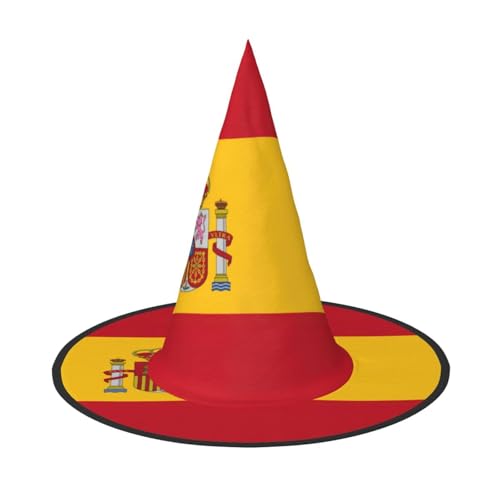 dkkuvt Spanische Flagge, Druck, Karneval, Halloween, Hexenhut, Kostüm, Hut für Partys, Maskeraden für Damen und Herren dkkuvt Spanische Flagge, Druck, Karneval, Halloween, Hexenhut, Kostüm, Hut für Partys, Maskeraden für Damen und Herren von dkkuvt