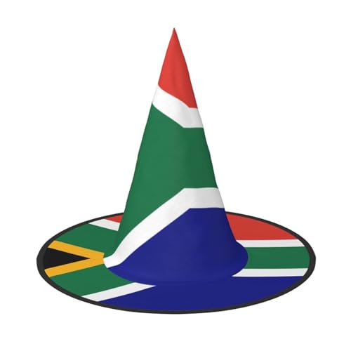 dkkuvt Südafrikanische Flagge, Druck, Karneval, Halloween, Hexenhut, Kostüm, Hut für Partys, Maskeraden für Damen und Herren dkkuvt Südafrikanische Flagge, Druck, Karneval, Halloween, Hexenhut, Kostüm, Hut für Partys, Maskeraden für Damen und Herren von dkkuvt