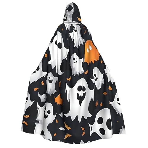 dkkuvt Süßes weißes Geister-Halloween-Muster, geeignet für Männer und Frauen, Halloween-Kostüm, Kapuzenumhang, Umhang für Erwachsene, Umhang dkkuvt Süßes weißes Geister-Halloween-Muster, geeignet für Männer und Frauen, Halloween-Kostüm, Kapuzenumhang, Umhang für Erwachsene, Umhang von dkkuvt