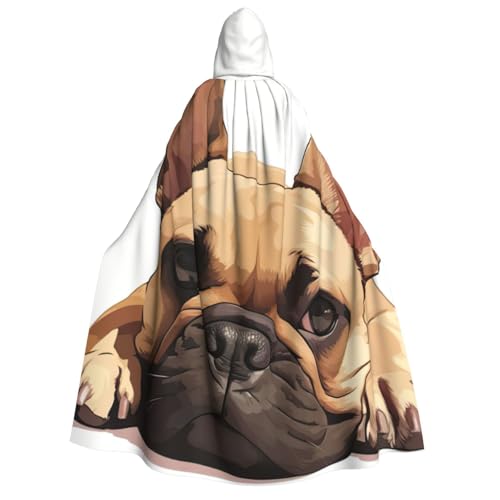 dkkuvt Tier-Hunde-Motiv, französische Bulldogge, geeignet für Männer und Frauen, Halloween-Kostüm, Kapuzenumhang, Umhang für Erwachsene, Umhang dkkuvt Tier-Hunde-Motiv, französische Bulldogge, geeignet für Männer und Frauen, Halloween-Kostüm, Kapuzenumhang, Umhang für Erwachsene, Umhang von dkkuvt