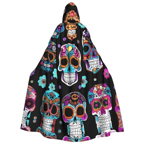 dkkuvt Totenkopf-Druck, geeignet für Männer und Frauen, Halloween-Kostüm, Kapuzenumhang, Umhang für Erwachsene, Umhang dkkuvt Totenkopf-Druck, geeignet für Männer und Frauen, Halloween-Kostüm, Kapuzenumhang, Umhang für Erwachsene, Umhang von dkkuvt