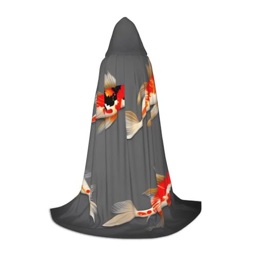 dkkuvt Traditioneller Koi-Karpfen mit Punkten bedruckt, Karneval, Party, Dekoration, Umhang, Uni, Umhang, Gothic-Kostüm, Hexe, Vampir, Zauberer von dkkuvt