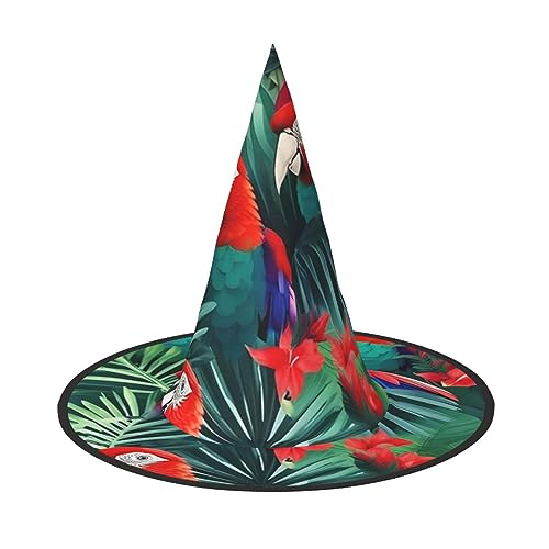 dkkuvt Tropische Blume Papagei Druck Karneval Halloween Hexenhut Kostüm Hut für Partys Maskeraden für Damen Herren dkkuvt Tropische Blume Papagei Druck Karneval Halloween Hexenhut Kostüm Hut für Partys Maskeraden für Damen Herren von dkkuvt