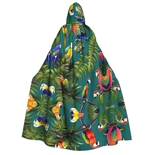 dkkuvt Tropische Pflanzen und Papageien-Druck, geeignet für Männer und Frauen, Halloween-Kostüm, Kapuzenumhang, Umhang für Erwachsene, Umhang dkkuvt Tropische Pflanzen und Papageien-Druck, geeignet für Männer und Frauen, Halloween-Kostüm, Kapuzenumhang, Umhang für Erwachsene, Umhang von dkkuvt