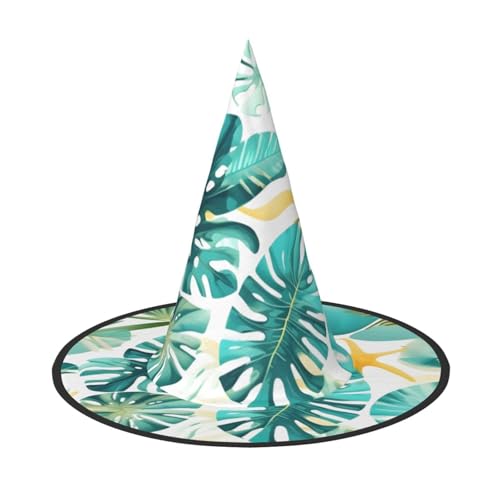 dkkuvt Tropischer Strand-Pflanzen-Druck, Karneval, Halloween, Hexenhut, Kostüm, Hut für Partys, Maskeraden für Damen und Herren dkkuvt Tropischer Strand-Pflanzen-Druck, Karneval, Halloween, Hexenhut, Kostüm, Hut für Partys, Maskeraden für Damen und Herren von dkkuvt