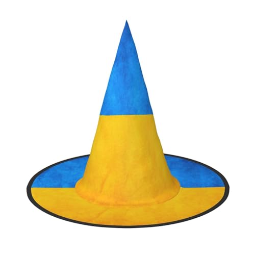 dkkuvt Ukrainische Flagge, Druck, Karneval, Halloween, Hexenhut, Kostüm, Hut für Partys, Maskeraden für Damen und Herren dkkuvt Ukrainische Flagge, Druck, Karneval, Halloween, Hexenhut, Kostüm, Hut für Partys, Maskeraden für Damen und Herren von dkkuvt