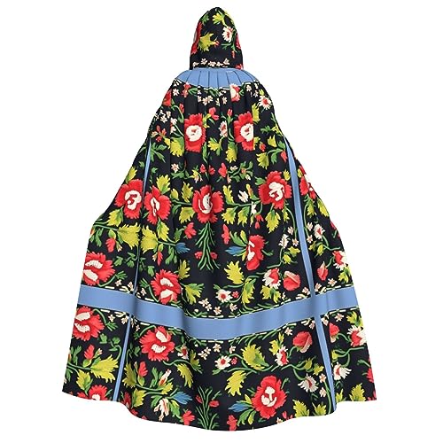 dkkuvt Ukrainischer Stickerei-Stil, Rosendruck, geeignet für Männer und Frauen, Halloween-Kostüm, Kapuzenumhang, Umhang für Erwachsene, Umhang dkkuvt Ukrainischer Stickerei-Stil, Rosendruck, geeignet für Männer und Frauen, Halloween-Kostüm, Kapuzenumhang, Umhang für Erwachsene, Umhang von dkkuvt