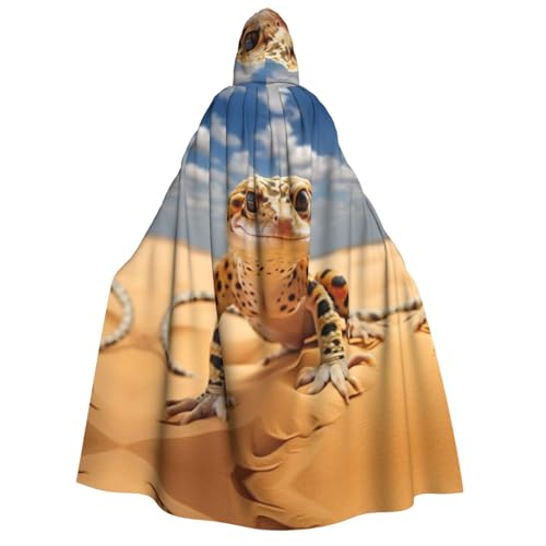 dkkuvt Umhang mit Kapuze, Leopardenmuster, Gecko-Druck, Halloween, Eleganz, Uni, Umhang für Cosplay, Karneval, Partys, Kostüme dkkuvt Umhang mit Kapuze, Leopardenmuster, Gecko-Druck, Halloween, Eleganz, Uni, Umhang für Cosplay, Karneval, Partys, Kostüme von dkkuvt