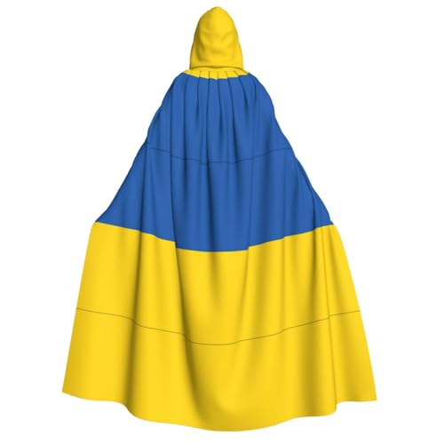 dkkuvt Umhang mit Kapuze, Motiv: Flagge der Ukraine, Halloween, Eleganz, Uni, Umhang für Cosplay, Karneval, Partys, Kostüme von dkkuvt