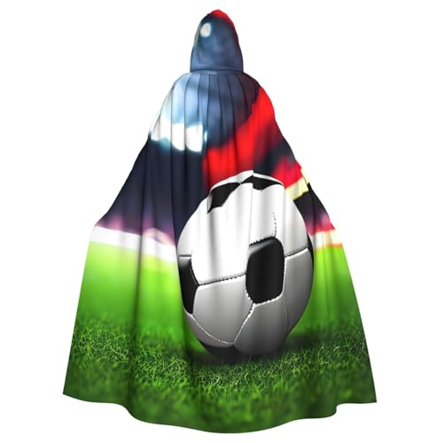dkkuvt Umhang mit Kapuze und Fußball-Aufdruck, Uni, für Karneval, Maskerade, Partys, Themenveranstaltungen dkkuvt Umhang mit Kapuze und Fußball-Aufdruck, Uni, für Karneval, Maskerade, Partys, Themenveranstaltungen von dkkuvt