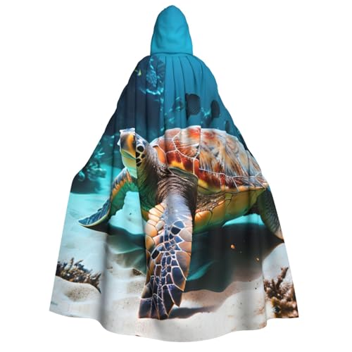 dkkuvt Umhang mit Kapuze und Meeresschildkröten-Druck, Halloween, Eleganz, Uni, Umhang für Cosplay, Karneval, Partys, Kostüme dkkuvt Umhang mit Kapuze und Meeresschildkröten-Druck, Halloween, Eleganz, Uni, Umhang für Cosplay, Karneval, Partys, Kostüme von dkkuvt