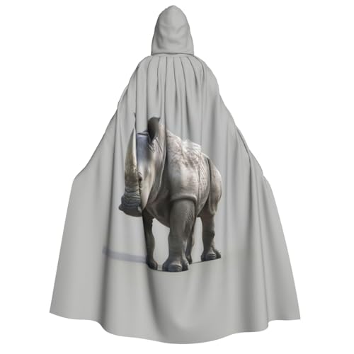 dkkuvt Umhang mit Kapuze und Tiernashorn-Druck, Halloween, Eleganz, Uni, Umhang für Cosplay, Karneval, Partys, Kostüme von dkkuvt