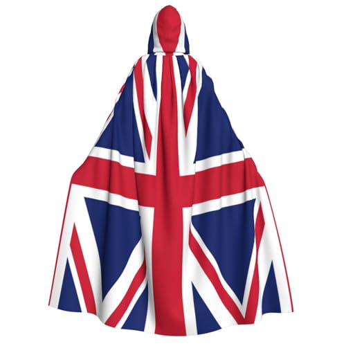 dkkuvt Umhang mit Kapuze und britischer Flagge, Uni, für Cosplay, Karneval, Partys, Kostüme von dkkuvt