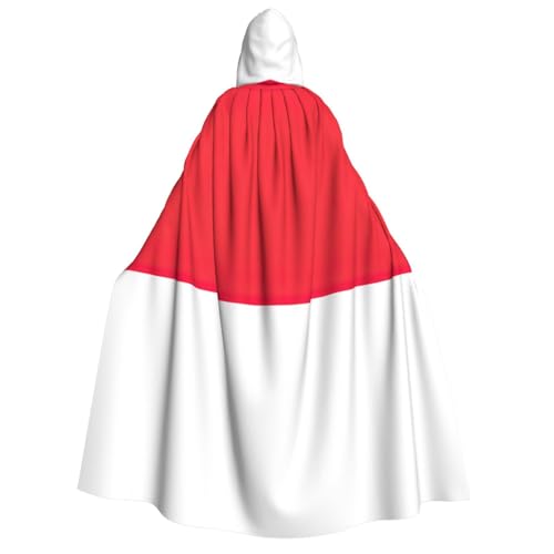 dkkuvt Umhang mit indonesischer Flagge, Halloween, Eleganz, Kapuzenumhang, Uni, Umhang für Cosplay, Karneval, Partys, Kostüme von dkkuvt