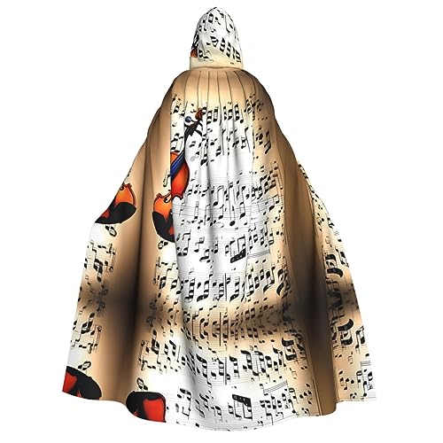 dkkuvt Violinen-Noten-Druck, geeignet für Männer und Frauen, Halloween-Kostüm, Kapuzenumhang, Umhang für Erwachsene, Umhang dkkuvt Violinen-Noten-Druck, geeignet für Männer und Frauen, Halloween-Kostüm, Kapuzenumhang, Umhang für Erwachsene, Umhang von dkkuvt