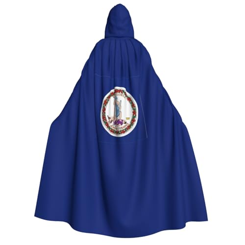 dkkuvt Virginia State Flag Print Halloween Elegance Hooded Cloak Uni Cape For Cosplay Carnival Parties Costumes von dkkuvt