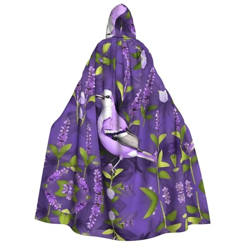 dkkuvt Vogel in lila Lavendel, Blumendruck, geeignet für Männer und Frauen, Halloween-Kostüm, Kapuzenumhang, Umhang für Erwachsene, Umhang dkkuvt Vogel in lila Lavendel, Blumendruck, geeignet für Männer und Frauen, Halloween-Kostüm, Kapuzenumhang, Umhang für Erwachsene, Umhang von dkkuvt