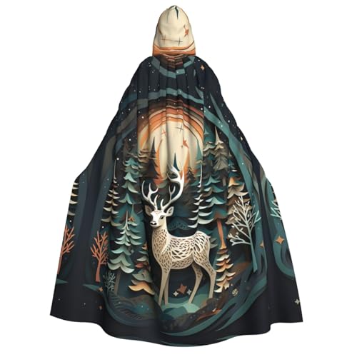 dkkuvt Weihnachtlicher Hirsch-Druck, geeignet für Männer und Frauen, Halloween-Kostüm, Kapuzenumhang, Umhang für Erwachsene, Umhang dkkuvt Weihnachtlicher Hirsch-Druck, geeignet für Männer und Frauen, Halloween-Kostüm, Kapuzenumhang, Umhang für Erwachsene, Umhang von dkkuvt