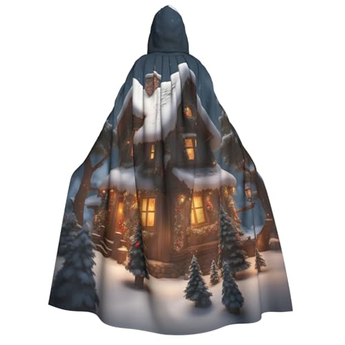 dkkuvt Weihnachtsdorfhaus mit 3 Drucken, geeignet für Männer und Frauen, Halloween-Kostüm, Kapuzenumhang, Umhang für Erwachsene, Umhang dkkuvt Weihnachtsdorfhaus mit 3 Drucken, geeignet für Männer und Frauen, Halloween-Kostüm, Kapuzenumhang, Umhang für Erwachsene, Umhang von dkkuvt