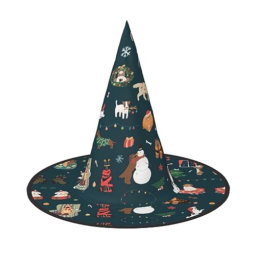 dkkuvt Weihnachtsmann Weihnachten Druck Karneval Halloween Hexenhut Kostüm Hut für Partys Maskeraden für Damen Herren dkkuvt Weihnachtsmann Weihnachten Druck Karneval Halloween Hexenhut Kostüm Hut für Partys Maskeraden für Damen Herren von dkkuvt