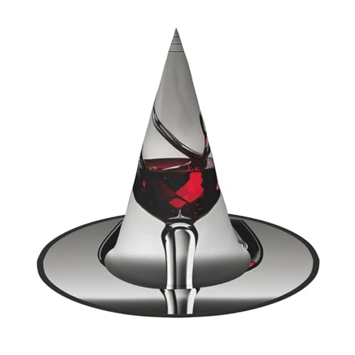 dkkuvt Weinglas-Druck, Karneval, Halloween, Hexenhut, Kostüm, Hut für Partys, Maskeraden für Damen und Herren dkkuvt Weinglas-Druck, Karneval, Halloween, Hexenhut, Kostüm, Hut für Partys, Maskeraden für Damen und Herren von dkkuvt
