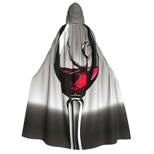 dkkuvt Weinglas-Druck, geeignet für Männer und Frauen, Halloween-Kostüm, Kapuzenumhang, Umhang für Erwachsene, Umhang dkkuvt Weinglas-Druck, geeignet für Männer und Frauen, Halloween-Kostüm, Kapuzenumhang, Umhang für Erwachsene, Umhang von dkkuvt