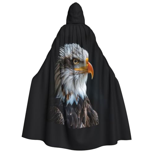 dkkuvt Weißkopfseeadler-Druck, Halloween, Eleganz, Kapuzenumhang, Uni, Umhang für Cosplay, Karneval, Partys, Kostüme von dkkuvt