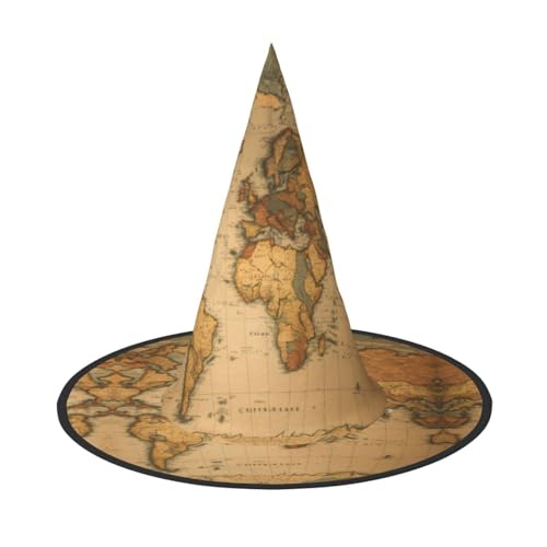 dkkuvt Weltkarte Druck Karneval Halloween Hexenhut Kostüm Hut für Partys Maskeraden für Damen Herren dkkuvt Weltkarte Druck Karneval Halloween Hexenhut Kostüm Hut für Partys Maskeraden für Damen Herren von dkkuvt