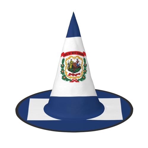 dkkuvt West Virginia Staatsflagge, Druck, Karneval, Halloween, Hexenhut, Kostüm, Hut für Partys, Maskeraden für Damen und Herren dkkuvt West Virginia Staatsflagge, Druck, Karneval, Halloween, Hexenhut, Kostüm, Hut für Partys, Maskeraden für Damen und Herren von dkkuvt