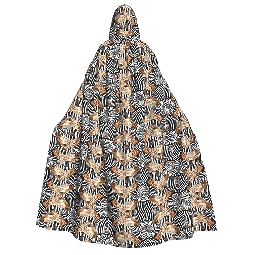 dkkuvt Zebra- und Giraffen-Druck, geeignet für Männer und Frauen, Halloween-Kostüm, Kapuzenumhang, Umhang für Erwachsene, Umhang dkkuvt Zebra- und Giraffen-Druck, geeignet für Männer und Frauen, Halloween-Kostüm, Kapuzenumhang, Umhang für Erwachsene, Umhang von dkkuvt