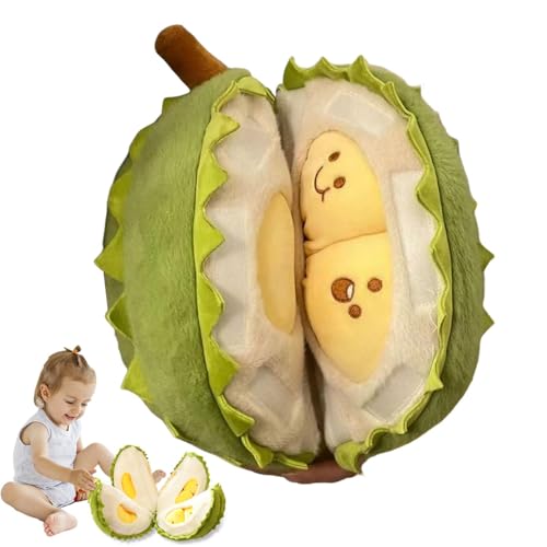 dmqdu Durian Plüsch, Durian-Spielzeug, abnehmbares Kissen mit Früchten – Schlafbegleiter, niedlicher Durian-Plüschtier, Entspannungsspielzeug für Zuhause, Wohnzimmer, Schlafzimmer dmqdu Durian Plüsch, Durian-Spielzeug, abnehmbares Kissen mit Früchten – Schlafbegleiter, niedlicher Durian-Plüschtier, Entspannungsspielzeug für Zuhause, Wohnzimmer, Schlafzimmer von dmqdu