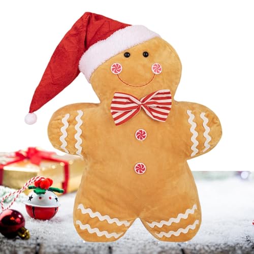 dmqdu Lebkuchenmann-Plüschtier, Lebkuchenmann aus Plüsch, gefüllte Kissen mit Weihnachts-Lebkuchenfiguren, Weihnachts-Plüschpuppe, Weihnachtskekse, Sofakissen, festliches Sofakissen dmqdu Lebkuchenmann-Plüschtier, Lebkuchenmann aus Plüsch, gefüllte Kissen mit Weihnachts-Lebkuchenfiguren, Weihnachts-Plüschpuppe, Weihnachtskekse, Sofakissen, festliches Sofakissen von dmqdu