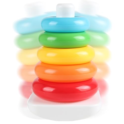 dmqdu Stapelbare Kreise, Regenbogen-Stapelspielzeug, Stapler für Kinderspielzeug, Stapler für Bauringe, pädagogisches Spielzeug mit Regenbogen-Stapelring, Spielzeug dmqdu Stapelbare Kreise, Regenbogen-Stapelspielzeug, Stapler für Kinderspielzeug, Stapler für Bauringe, pädagogisches Spielzeug mit Regenbogen-Stapelring, Spielzeug von dmqdu