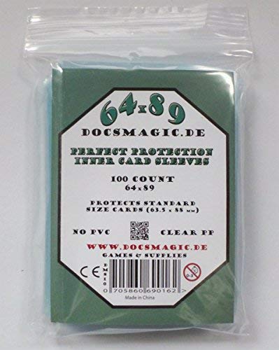 docsmagic.de 100 Perfect Protection Inner Card Sleeves Clear - 63,5 x 88 Standard Size 64 x 89 von docsmagic.de