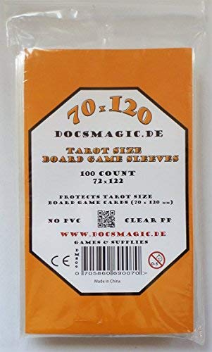 docsmagic.de 100 Tarot Size Board Game Sleeves - 72 x 122 - Oversize - 70 x 120 von docsmagic.de