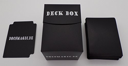 docsmagic.de Deck Box Big + 100 Mat Black Sleeves Standard - Kartenbox & Kartenhüllen Schwarz - PKM - MTG von docsmagic.de