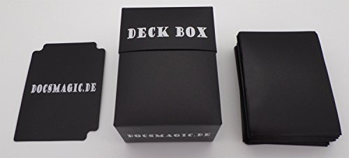 docsmagic.de Deck Box + 100 Mat Black Sleeves Standard - Kartenbox & Kartenhüllen Schwarz - PKM - MTG von docsmagic.de