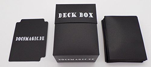 docsmagic.de Deck Box + 60 Mat Black Sleeves Small Size - Kartenbox & Kartenhüllen Schwarz - YGO von docsmagic.de