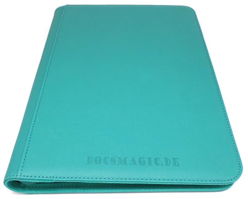 docsmagic.de Premium Pro-Player 9-Pocket Zip-Album Mint - 360 Card Binder - MTG - PKM - YGO - Reissverschluss Aqua von docsmagic.de