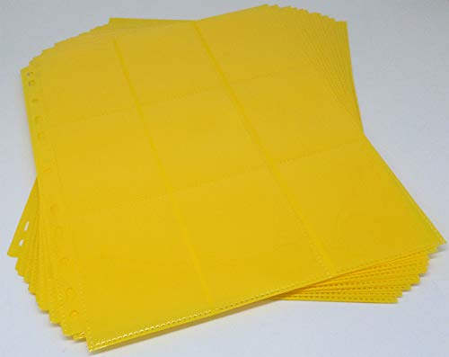 docsmagic.de 10 18-Pocket Pages Yellow - Sideloading - 11 Holes - MTG PKM YGO - Ordnerseiten Gelb von docsmagic.de