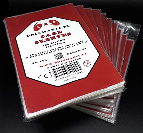 docsmagic.de 10 x 100 6" x 9" Card Sleeves - 156 x 232 mm - Photo Postcard Kartenhüllen von docsmagic.de